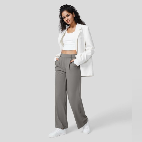 Halara High Waisted Plicated Side Pocket Straight Leg Work Pants NEW!!☑️ - Picture 7 of 11